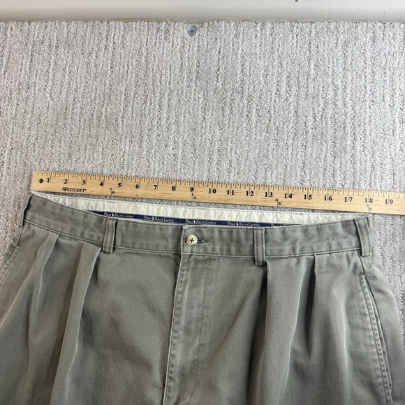 Vintage Polo Ralph Lauren Andrew Pant Men's Size 36x30 Chino Pleated Grey Green - Picture 8 of 11